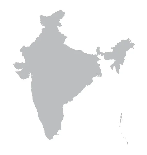 Gris mapa de India — Vector de stock