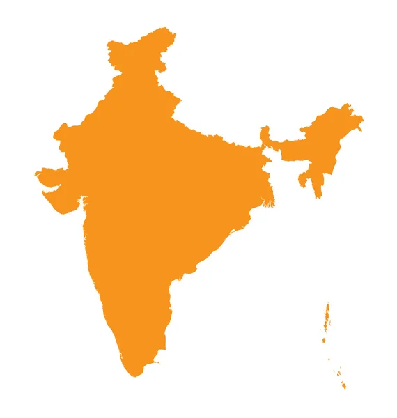 Orange map of India — Stock Vector