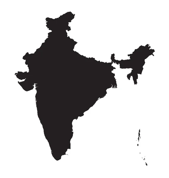 Black map of India — Stock Vector