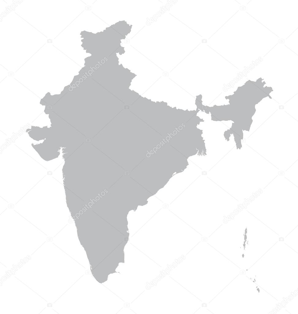 Grey map of India