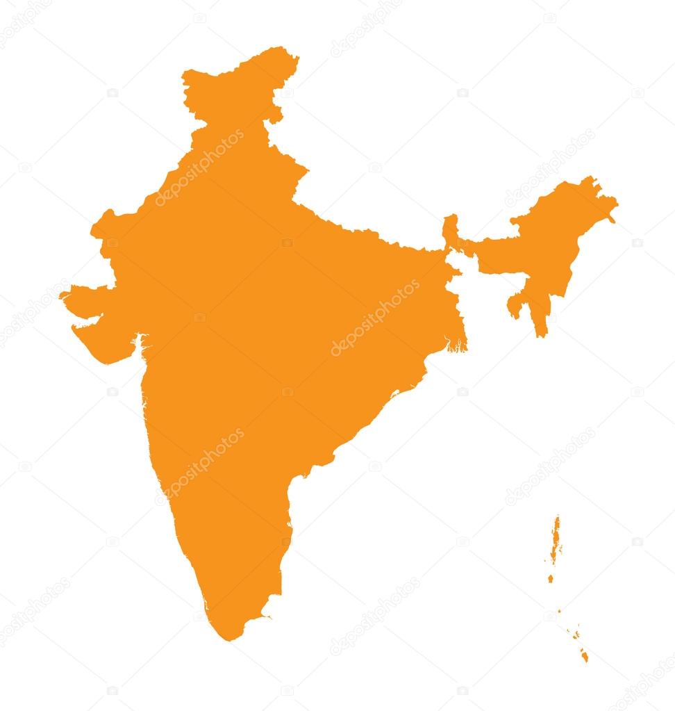 Orange map of India
