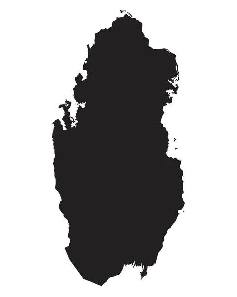 Carte noire de Qatar — Image vectorielle