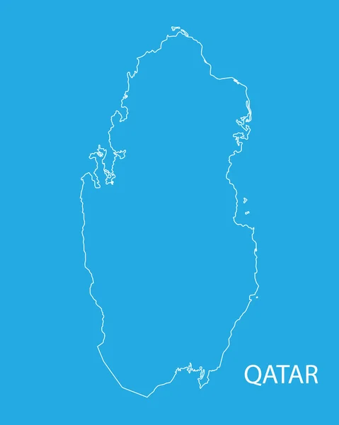 卡塔尔地图的轮廓 — 图库矢量图片