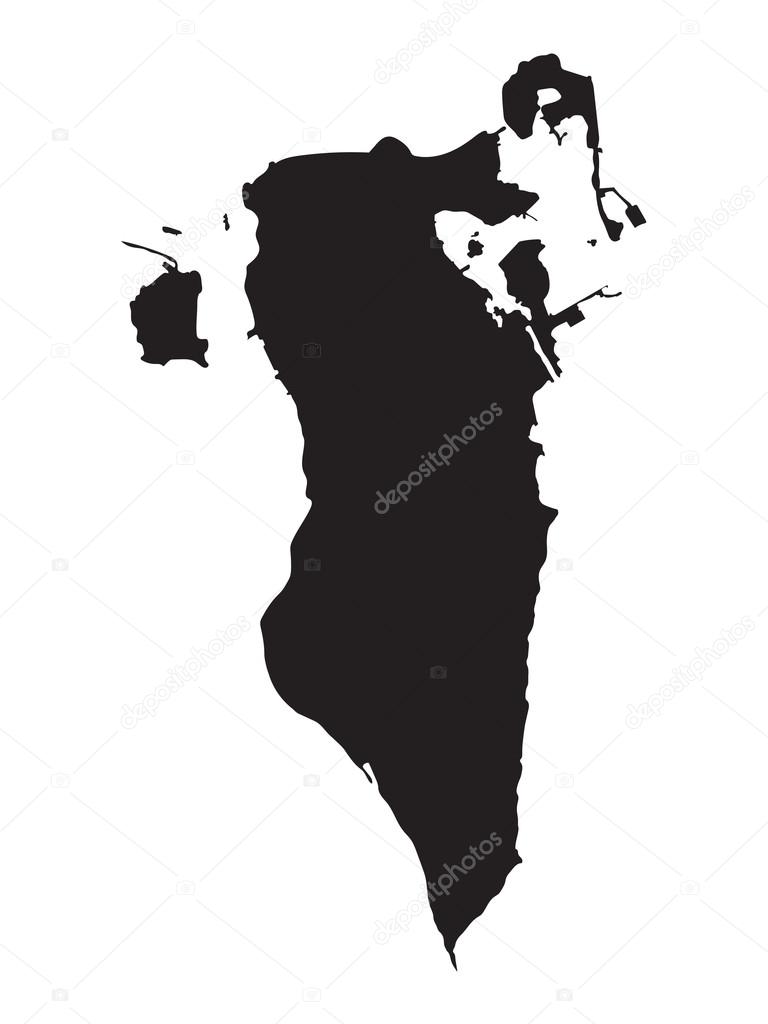 Black map of Bahrain