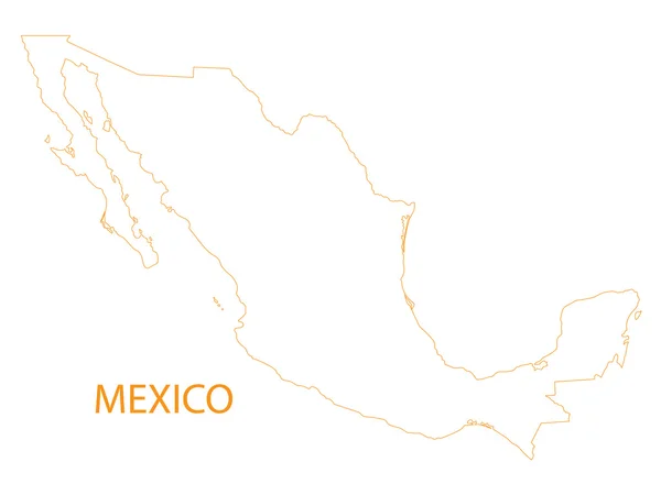 墨西哥地图的轮廓 — 图库矢量图片