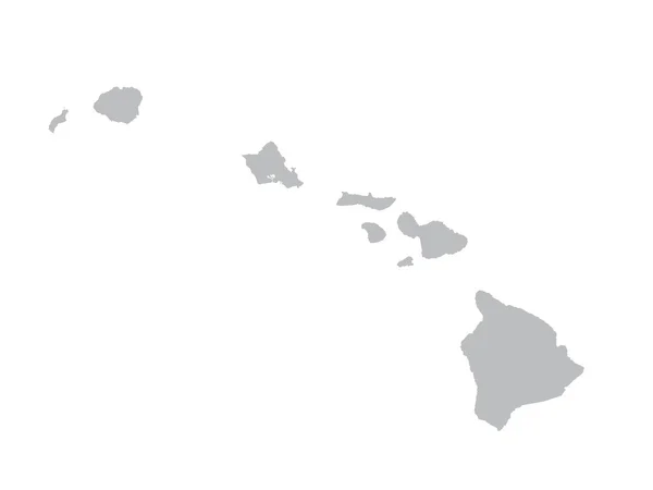 Cinza mapa de Havaí — Vetor de Stock