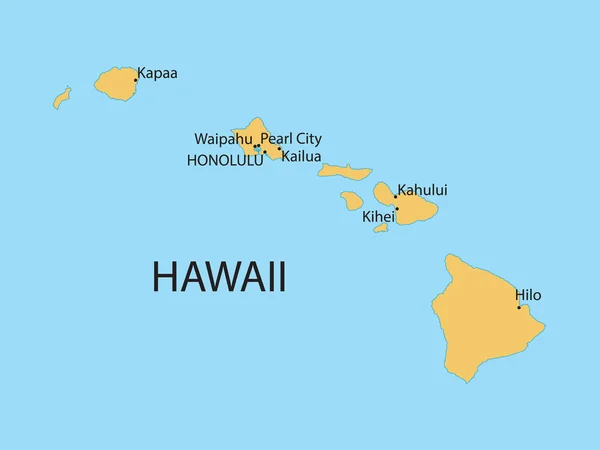 Hawaii Haritası — Stok Vektör