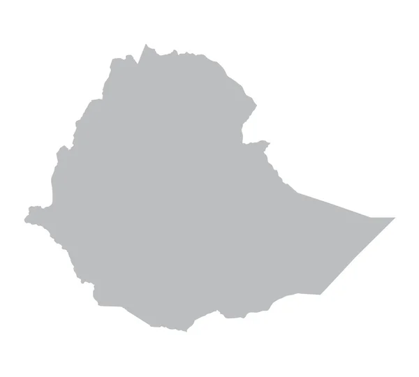 Peta abu-abu Ethiopia - Stok Vektor