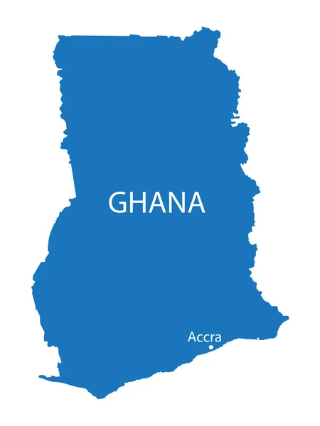 Blue map of Ghana — Stock Vector