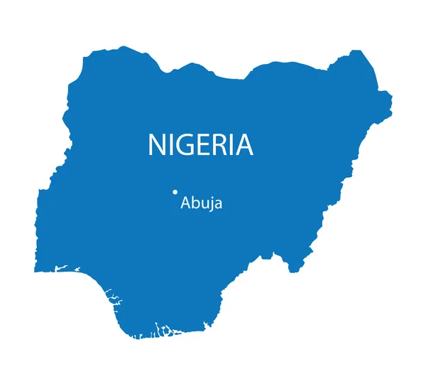 Mapa azul de Nigeria — Archivo Imágenes Vectoriales