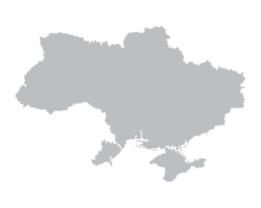 Grey map of Ukraine clipart