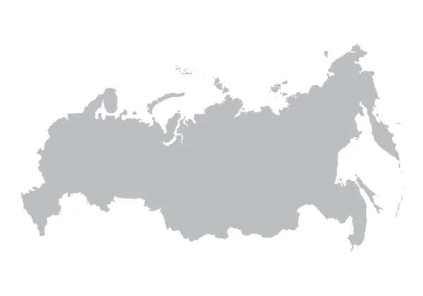 Gris mapa de Rusia — Vector de stock