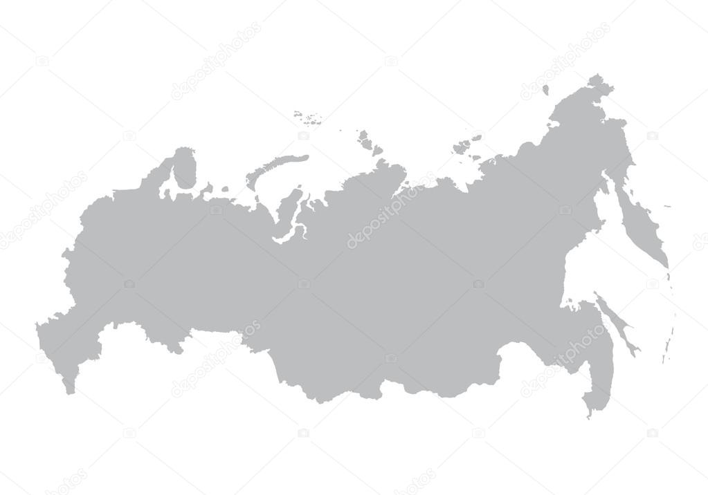 Grey map of Russia