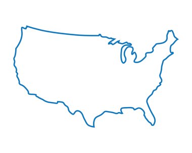Blue abstract map of United States