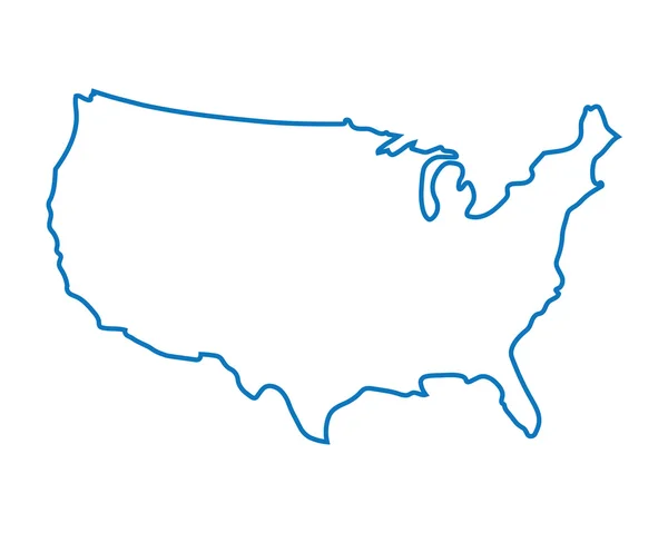 Blaue abstrakte Karte der Vereinigten Staaten — Stockvektor