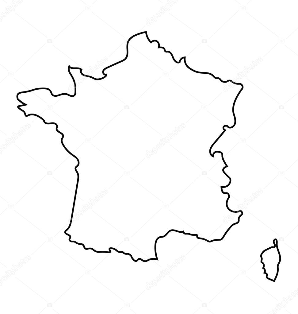 Black and white abstract map of France