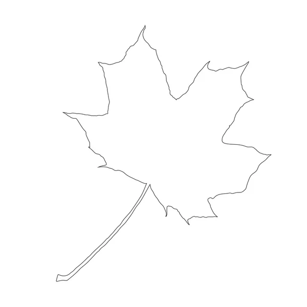 Contour noir de la feuille d'érable — Image vectorielle