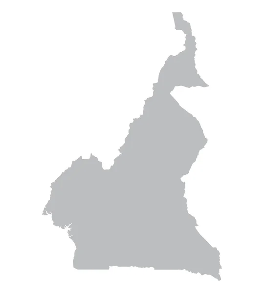 Grijze kaart van Kameroen — Stockvector
