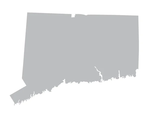 Šedá mapa Connecticut — Stockový vektor