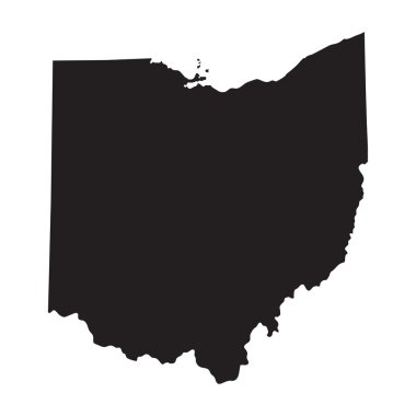 Black map of Ohio clipart