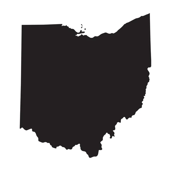 Preto mapa de Ohio — Vetor de Stock