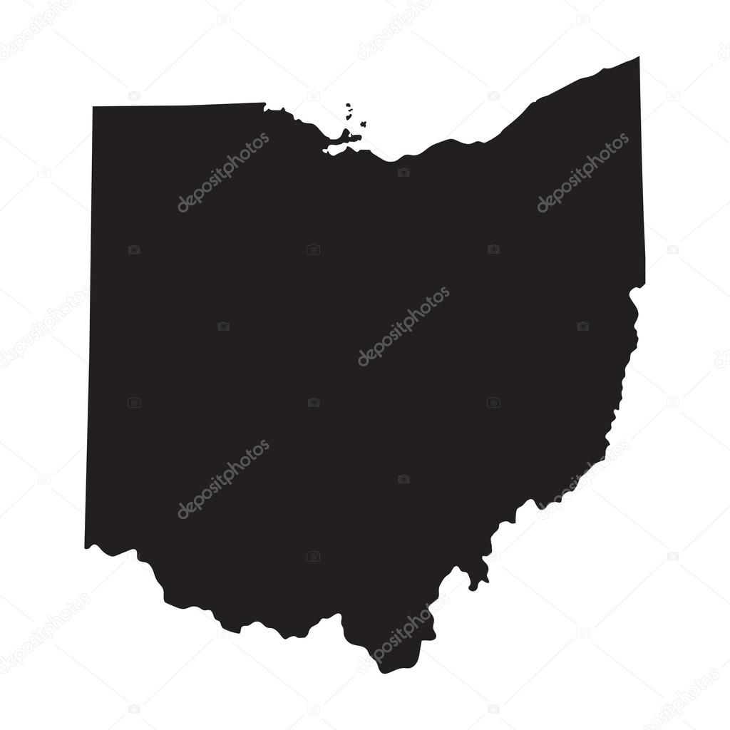 Black map of Ohio