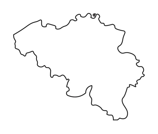 Černá abstraktní mapa Belgie — Stockový vektor