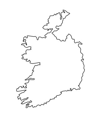 Siyah soyut od İrlanda Haritası