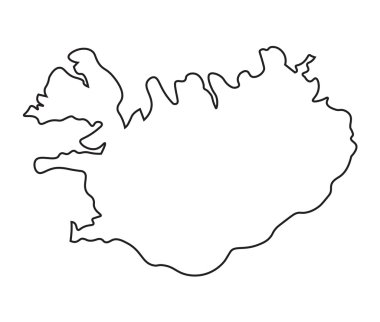 Siyah soyut İzlanda Haritası
