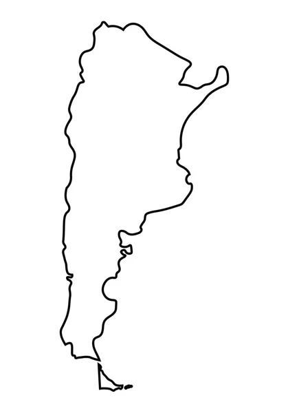 阿根廷地图的 Abstarct 黑色轮廓 — 图库矢量图片
