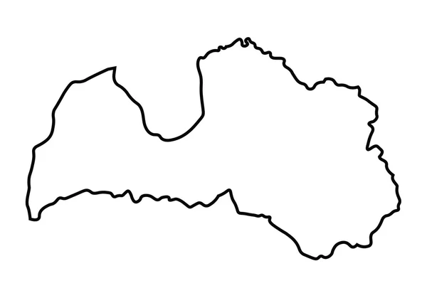 Mapa abstracto negro de Letonia — Vector de stock