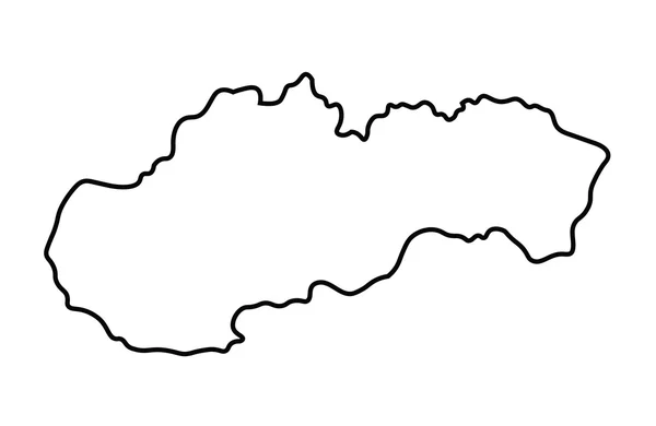 Mappa nera astratta di Slovacchia — Vettoriale Stock