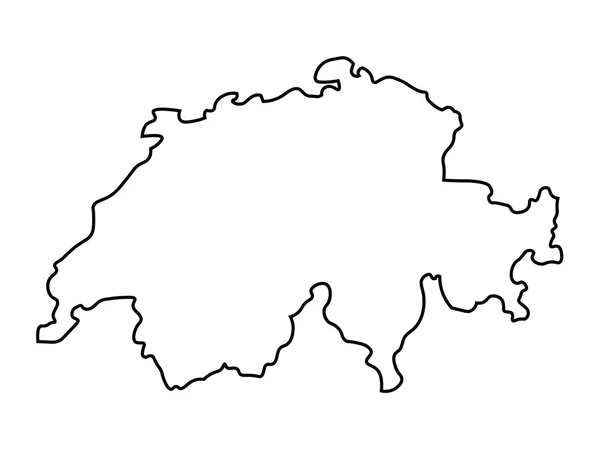 Mappa astratta nera della Svizzera — Vettoriale Stock