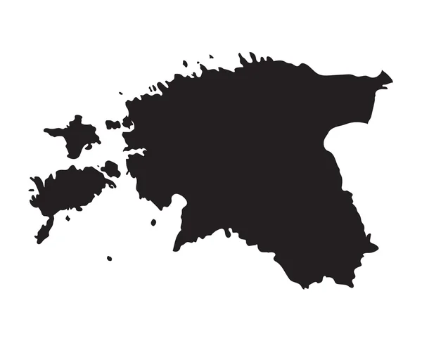 Negro mapa de Estonia — Vector de stock