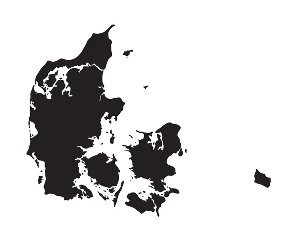 丹麦的黑色地图 — 图库矢量图片