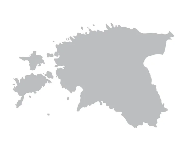 Cinza mapa de Estónia — Vetor de Stock