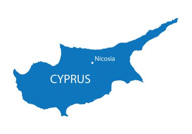 Kıbrıs Lefkoşa gösterge ile mavi Haritası