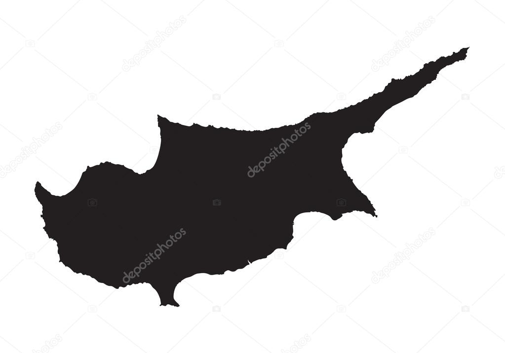 Black map od Cyprus