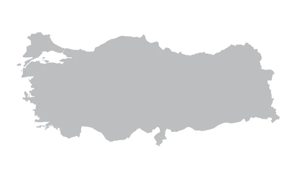 Gris mapa de Turquía — Vector de stock