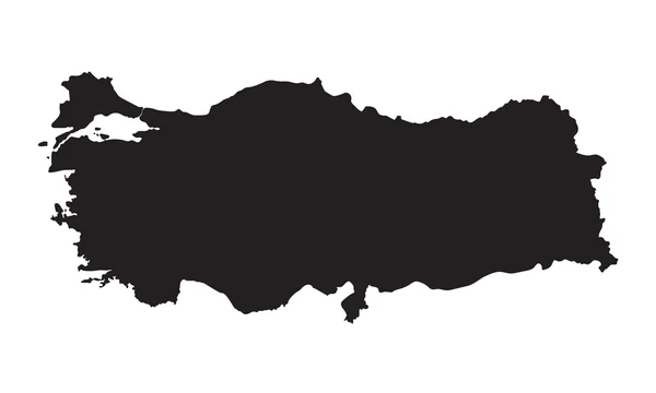 Mapa negro de Turquía — Vector de stock