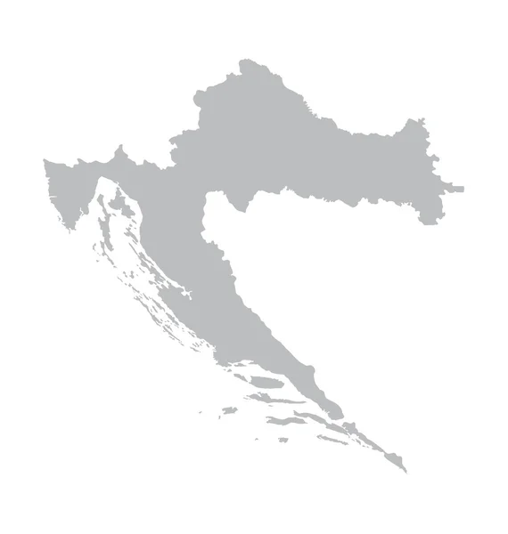 Gris mapa de Croacia — Vector de stock