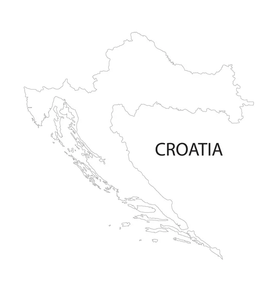 Esboço do mapa Croácia — Vetor de Stock