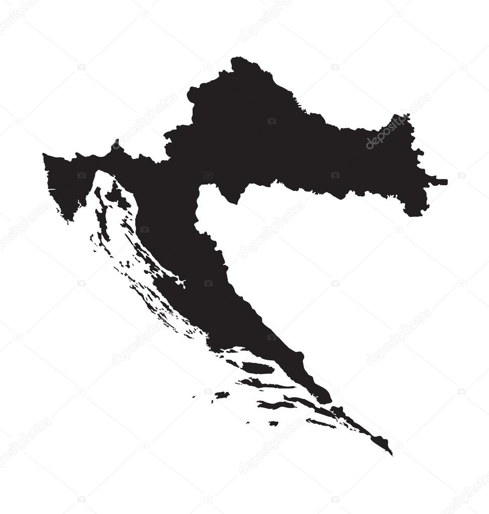 Black map of Croatia