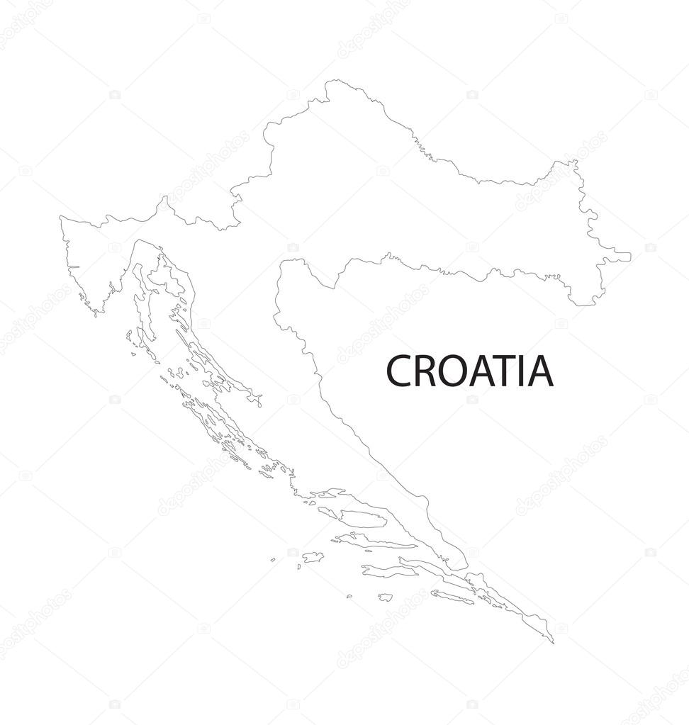 Outline of Croatia map