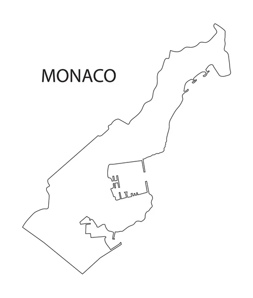 Kontur mapa Monako — Wektor stockowy