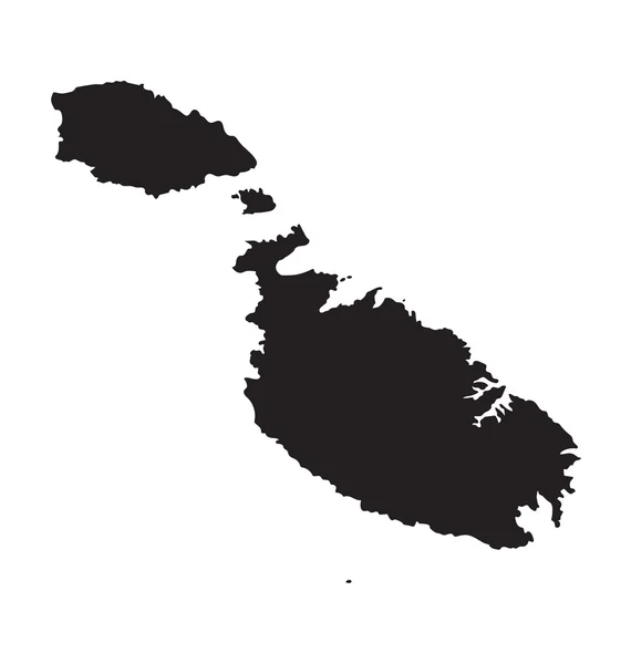 Svart karta över Malta — Stock vektor