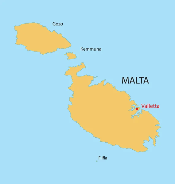 Gelbe Karte von Malta — Stockvektor