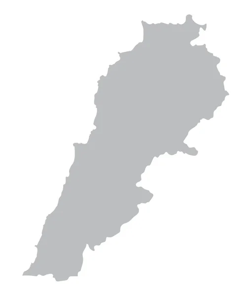 Cinza mapa de Líbano — Vetor de Stock