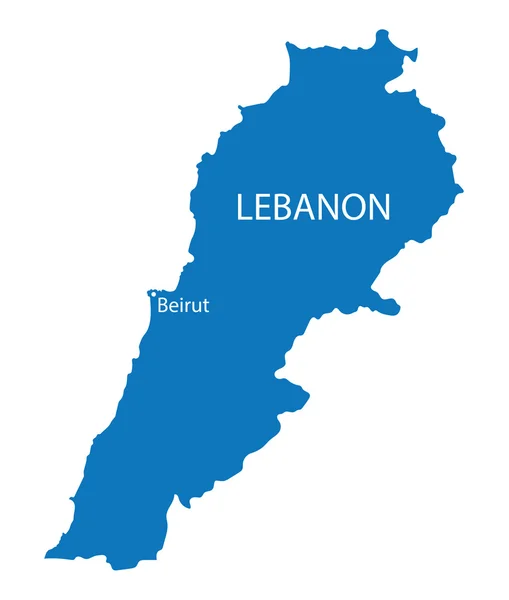 Mapa azul de Líbano — Archivo Imágenes Vectoriales