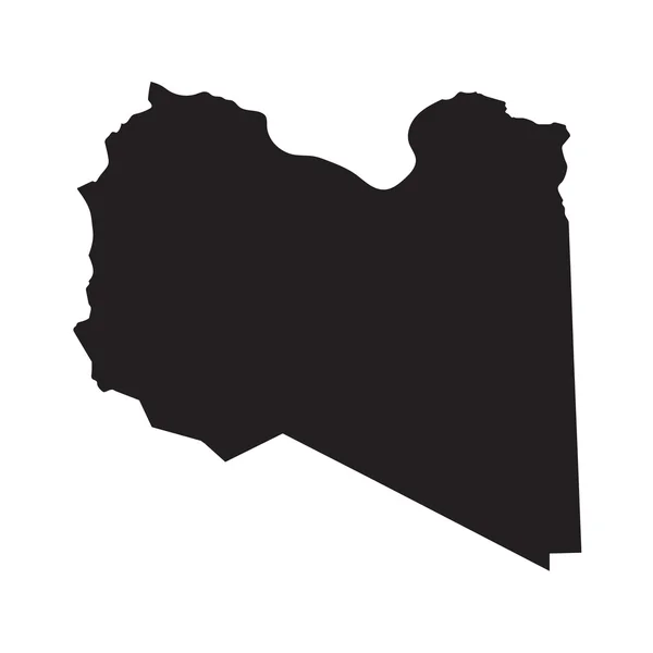 Negro mapa de Libia — Vector de stock